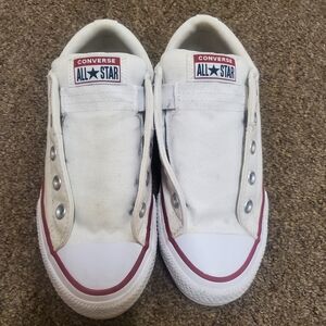 Converse All Star Shoes Youth 4 Chuck Taylor White Lace Up Low Top Sneakers
